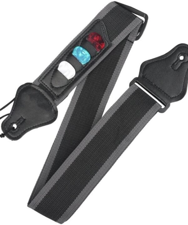 Folk Electric Acoustic Guitar Strap with 3 Picks, Random Color