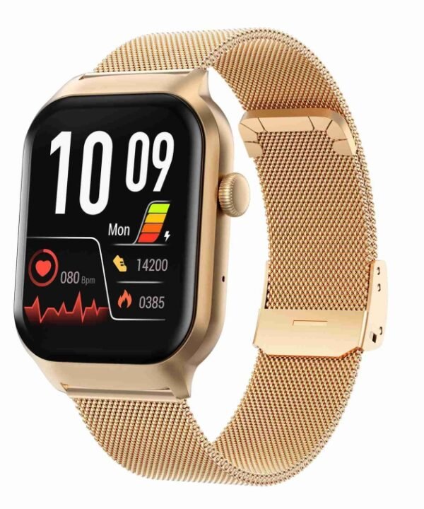 2.01 inch Milanese Steel Strap Bluetooth Call Smart Watch Support Heart Rate Monitoring / Non-invasive Blood Sugar, Milanese Steel Strap Gold