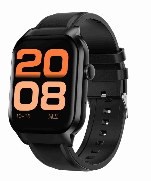 2.01 inch Leather Strap Bluetooth Call Smart Watch Support Heart Rate Monitoring / Non-invasive Blood Sugar, Leather Strap Black, Leather Strap Brown
