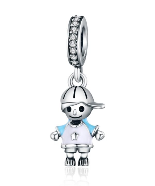S925 Sterling Silver Clever Boy Beads DIY Bracelet Necklace Accessories