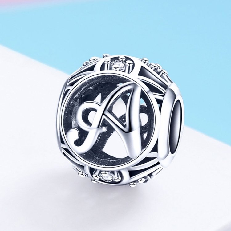 S925 Sterling Silver 26 English Letter Beads DIY Bracelet Necklace Accessories, A, B, C, D, E, F, G, H, I, J, K, L, M, N, O, P, Q, R, S, T, U, V, W, X, Y, Z - Image 2