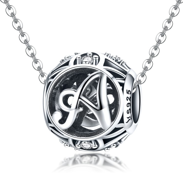 S925 Sterling Silver 26 English Letter Beads DIY Bracelet Necklace Accessories, A, B, C, D, E, F, G, H, I, J, K, L, M, N, O, P, Q, R, S, T, U, V, W, X, Y, Z - Image 3