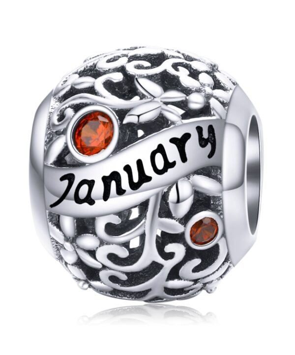 S925 Sterling Silver 12 Birthstone DIY Bracelet Necklace Accessories, January, February, March, April, May, June, July, August, September, October, November, December