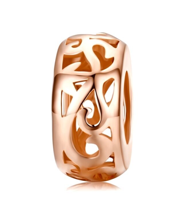 Sterling Silver S925 Pearl DIY Bracelet Accessories Hollow Rose Gold Loose Beads
