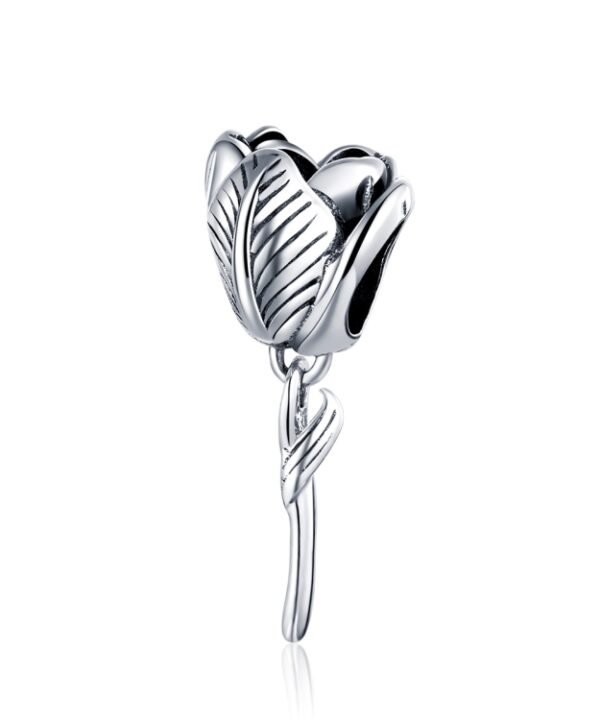 S925 Sterling Silver Tulip Beads DIY Bracelet Necklace Accessories