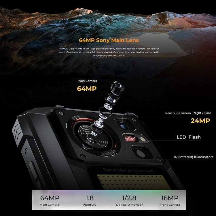 HOTWAV W11 Rugged Phone, Night Vision, 20800mAh, 6.6 inch Android 13 MT8788 Octa Core, Network: 4G, OTG, Recording Call, 6GB+256GB - Image 14