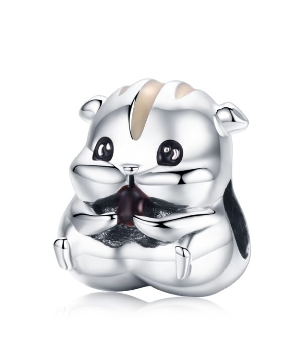S925 Sterling Silver Little Hamster Beads DIY Bracelet Necklace Accessories