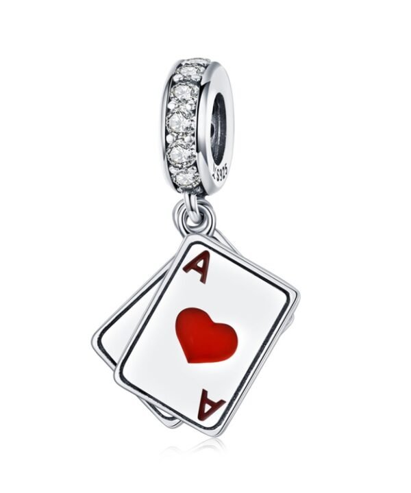 S925 Sterling Silver Red Heart A Pendant DIY Bracelet Necklace Accessories