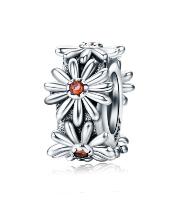 S925 Sterling Silver Daisy Wreath Beads DIY Bracelet Necklace Accessories