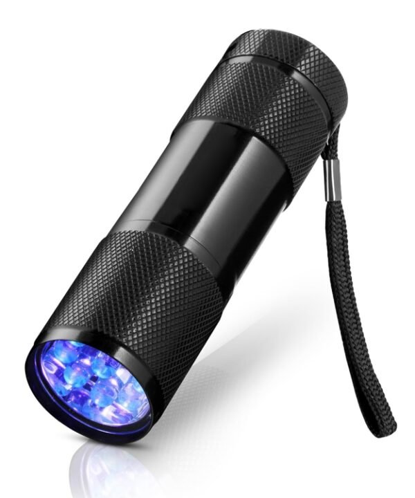 Mini 9 LEDs 395nm Ultraviolet Ray Detection Flashlight, 9 LEDs UV-ray