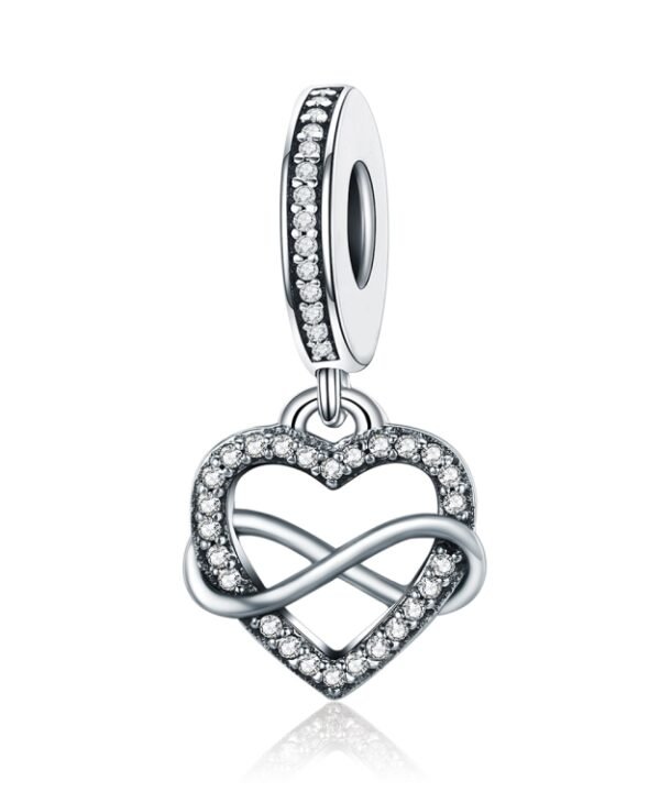 S925 Sterling Silver Heart Shaped Diamond Pendant DIY Bracelet Necklace Accessories