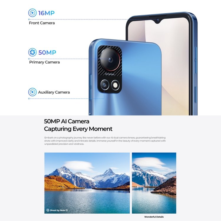 HOTWAV Note 13, Side Fingerprint Identification, 6.6 inch Android 13 T606 Octa Core up to 1.6GHz, Network: 4G, OTG, 4GB+128GB - Image 9