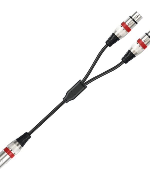 2055YMFF-05 XLR 3pin Male to Dual Female Audio Cable, Length: 50cm