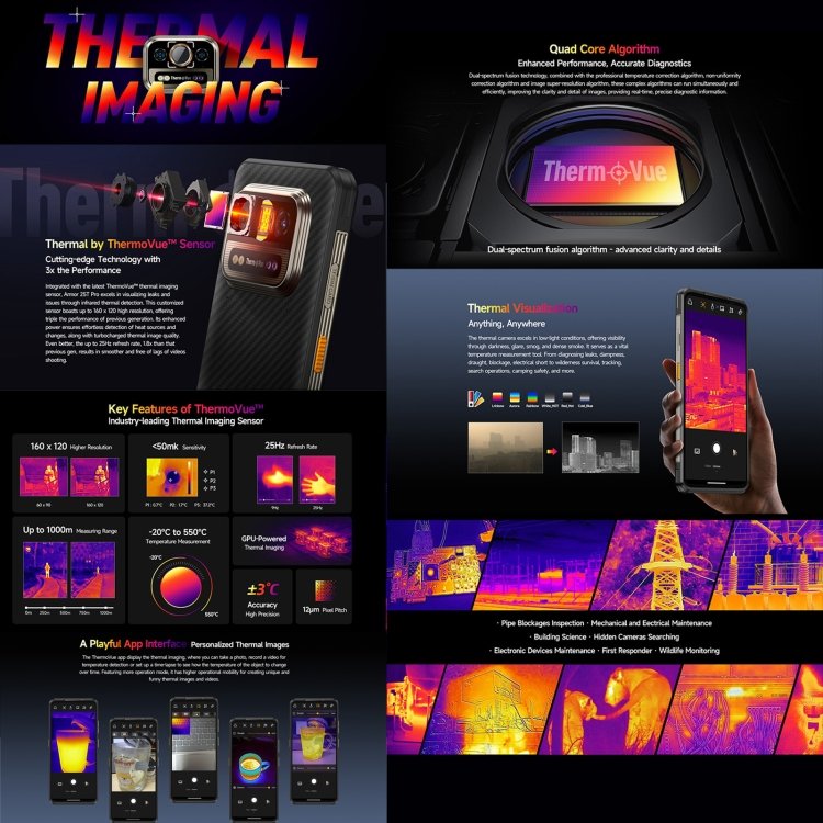Ulefone Armor 25T Pro Rugged Phone, Thermal Imaging, 6.78 inch Android 15 MediaTek Dimensity 6300 Octa Core, Network: 5G, NFC, 8GB+256GB - Image 4
