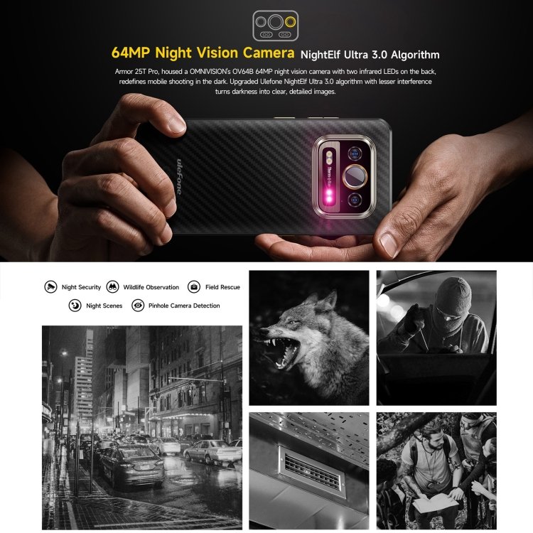 Ulefone Armor 25T Pro Rugged Phone, Thermal Imaging, 6.78 inch Android 15 MediaTek Dimensity 6300 Octa Core, Network: 5G, NFC, 8GB+256GB - Image 6