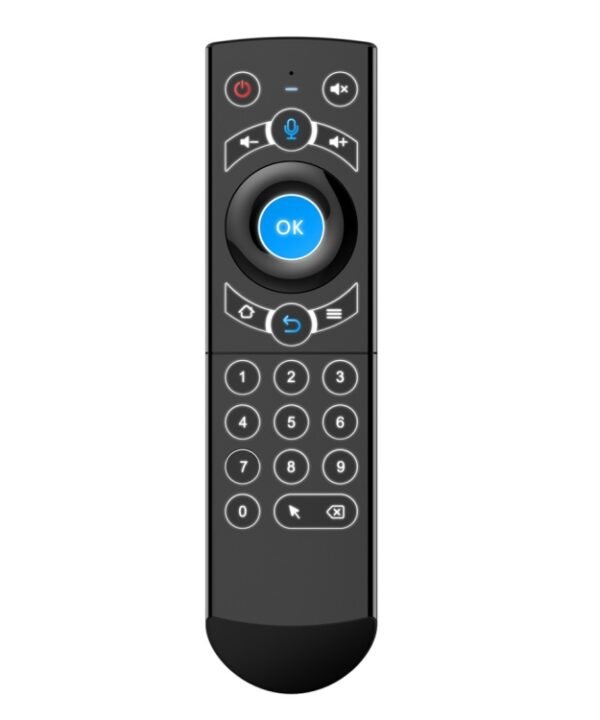 G21 2.4GHz Fly Air Mouse LED Backlight Wireless Keyboard Remote Control with Gyroscope for Android TV Box / PC, Support Intelligent Voice (Blue)