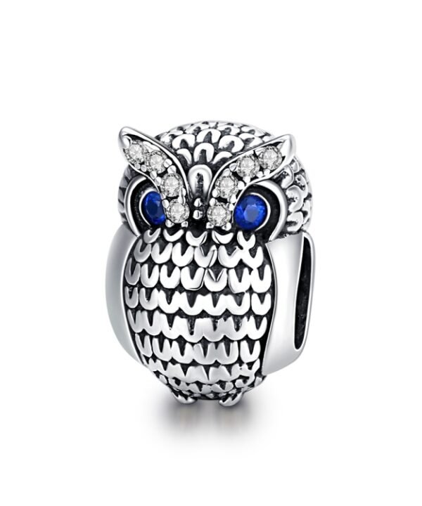 S925 Sterling Silver Owl Beads DIY Bracelet Necklace Accessories