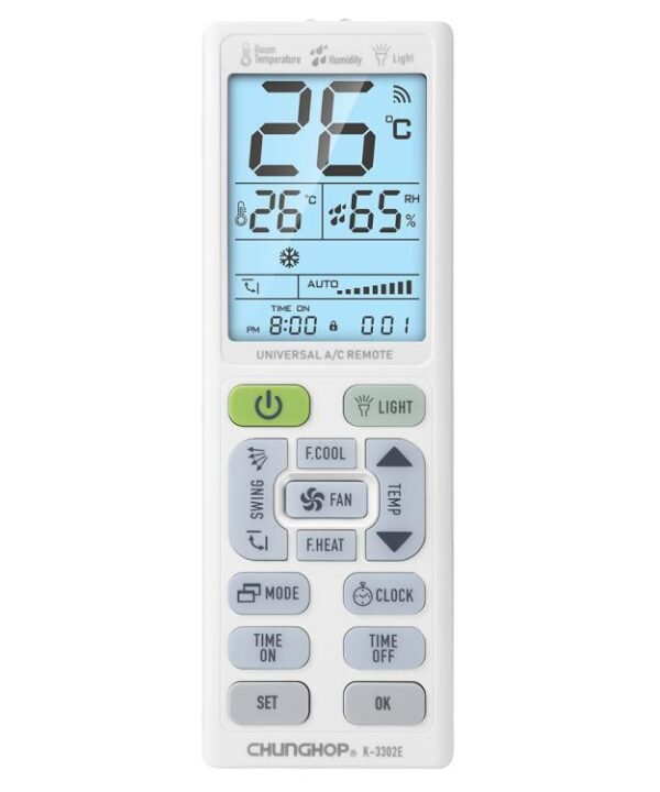 CHUNGHOP K-3302E Universal Air Conditioner Remote Control with Torch and LCD backlight