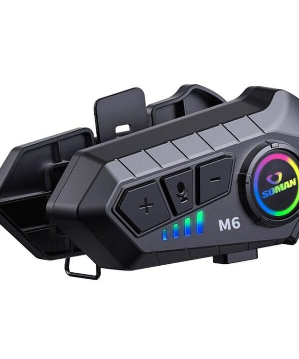 SOMAN Motorcycle Helmet Bluetooth Headset Stereo Voice Microphone, M6-Hard Mic, M6-Soft Mic