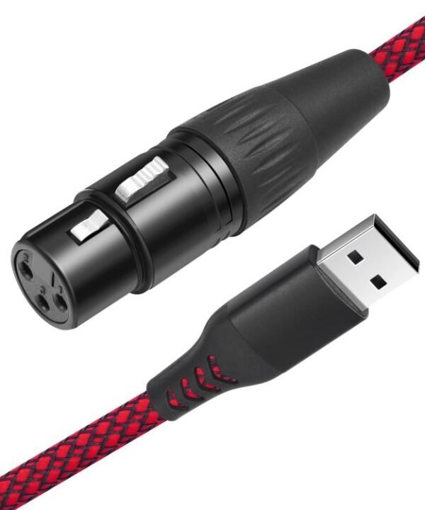 USB-A to XLR Female Audio Recording Cable for Dynamic Microphone, 1m, 2m, 3m