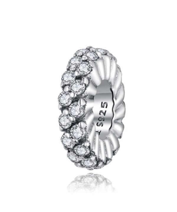 S925 Sterling Silver Shining Winter Zircon Beads DIY Bracelet Necklace Accessories