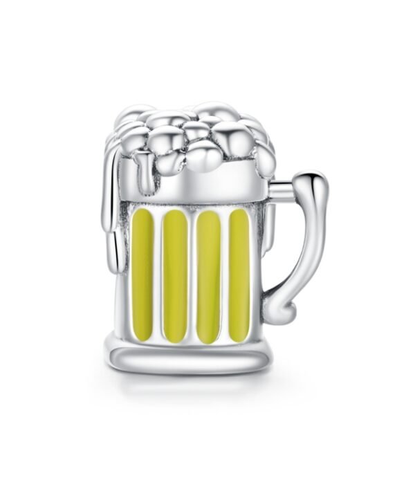 S925 Sterling Silver Beer Mug Beads DIY Bracelet Necklace Accessories