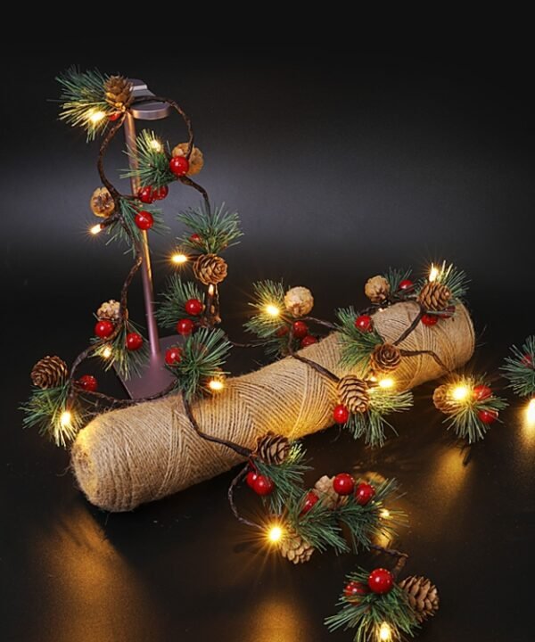 Christmas Pine Needles Colorful Light Pine Cone Upgrade Style String Lamp  Length: 2m