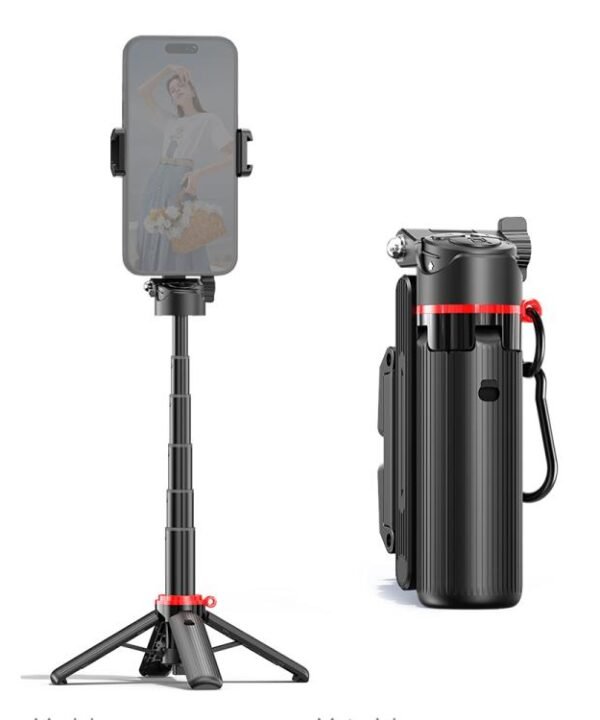 F07 410mm Mini Portable Wireless Remote Control Quadrapod Selfie Stick, No Fill Light, with 1pc D9 Fill Light, with 2pcs D9 Fill Lights