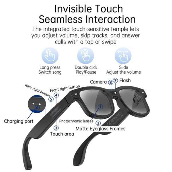 AIMB-G3 8MP Smart Voice Call AI Photo and Translation Glasses