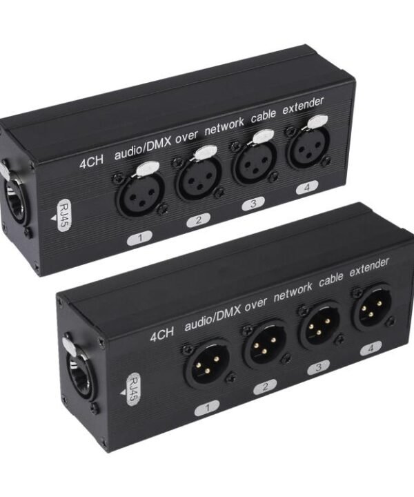 4 Channel XLR Male to Female Expander Splitter Breakout Box RJ45 Ethernet Extension