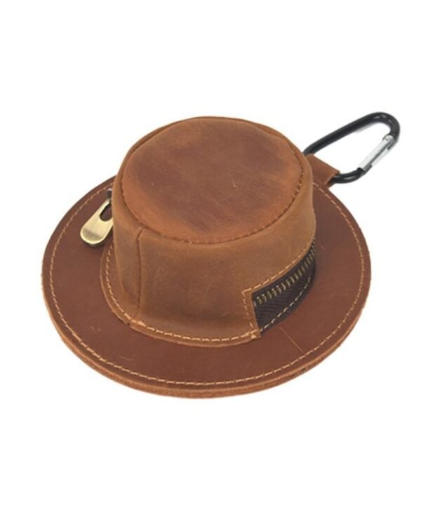Crazy Horse Genuine Leather Retro Hat Design Coin Purse Small Wallet Waist Pouch