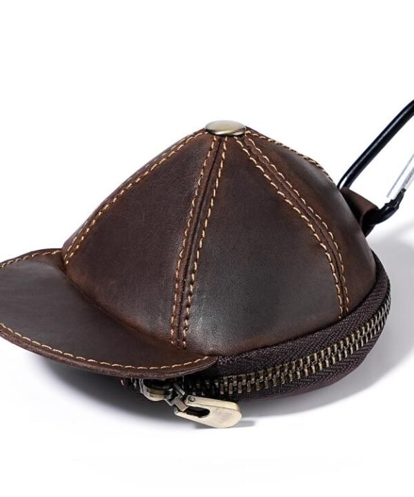 Genuine Leather Vintage Cap Style Coin Purse Small Wallet Waist Pouch
