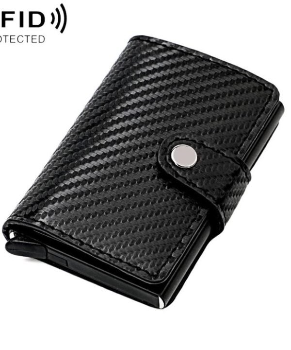 KB237 Carbon Fiber Texture RFID Aluminum Alloy Multi-card Wallet