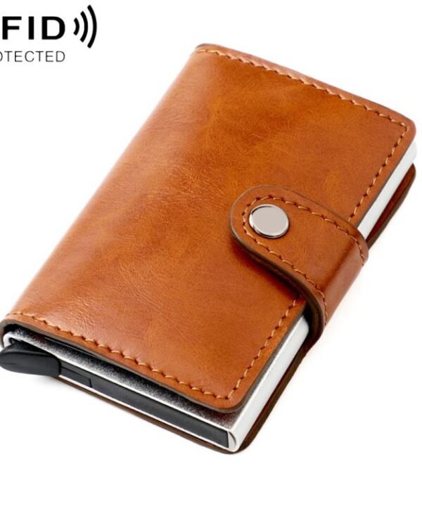 KB238 Oil Wax Texture RFID Aluminum Alloy Multi-card Wallet
