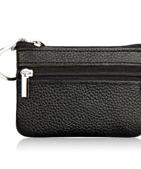 Genuine Leather Zipper Key Coin Purse