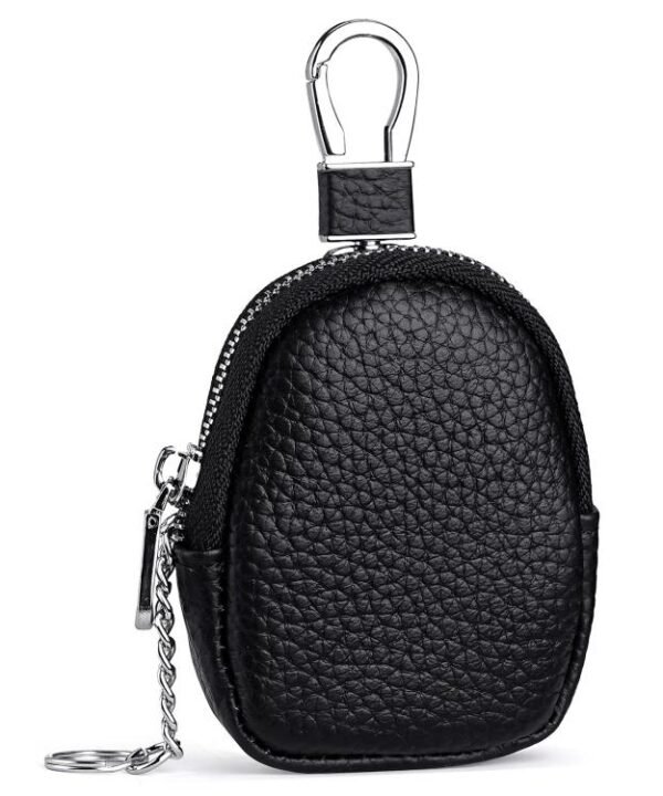 Mini Genuine Leather Earphone Data Cable Coin Bag