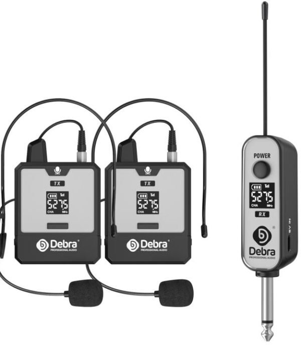 DEBRA DT-02 Ear-worn UHF Wireless Microphone System 2 TX & 1 RX, DT-02