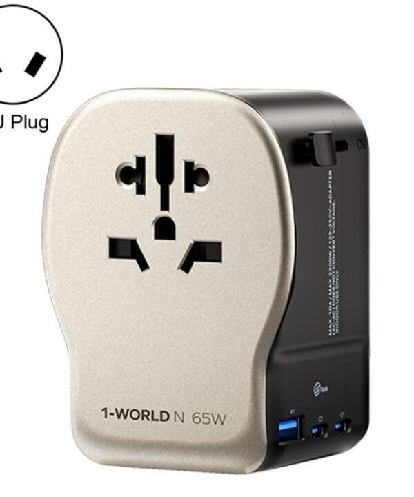 MOMAX UA35 1-World N 65W Three-Port GaN Universal Travel Adapter, AU Plug, EU Plug, UK Plug, US Plug