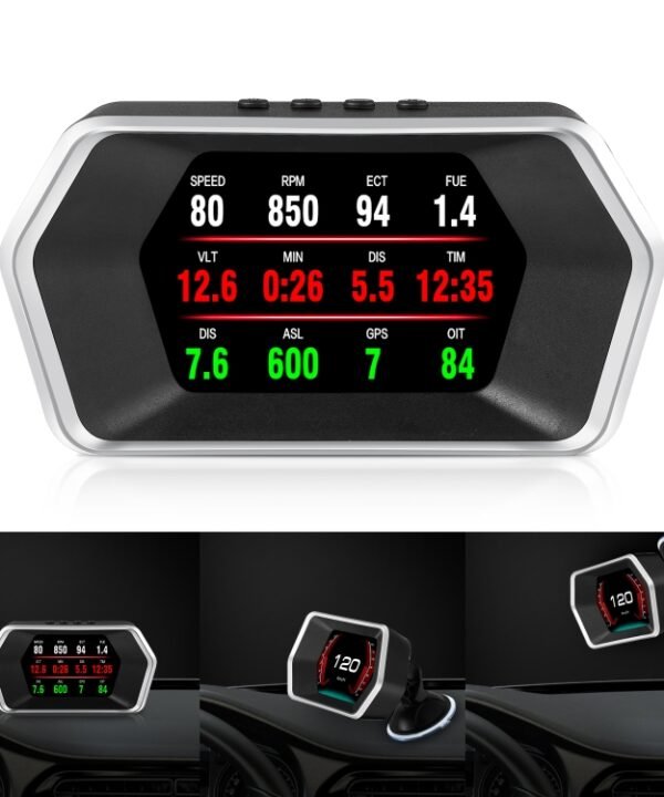 P17 Car HUD Head-up Display GPS Speed Meter Car OBD2 Fault Elimination Code