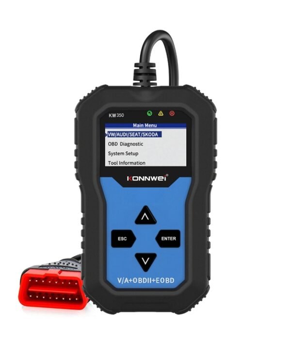 KONNWEI KW350 OBDII 12V Car Diagnostics Detector Scanner with 2 inch Black And White Display Screen V007 for Audi / Volkswagen