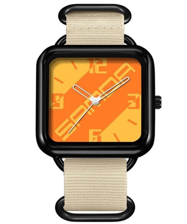 SANDA 3261 Colorful Casual 5ATM Water-Resistant Student Quartz Watch, Nylon Beige, Nylon Black, Nylon Green