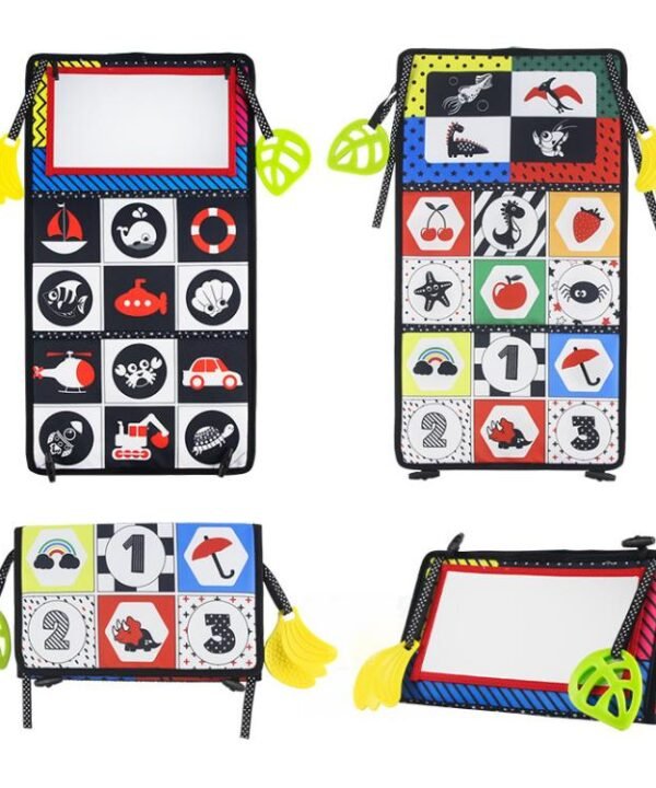 Early Childhood Education Foldable Cloth Book Toy with Distorting Mirror, Number, Number+4-page Cloth Book, Number+4-page Dinosaur Book&Teether, Number+4-page Animals Book&Teether, Letter, Letter+4-page Cloth Book, Letter+3-page Cloth Book...