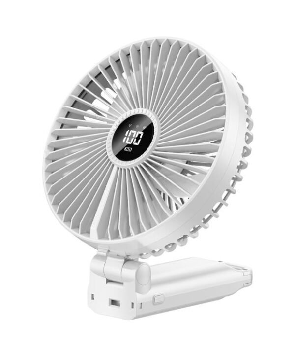 F7 Large Folding Handheld Fan with LED Digital Display