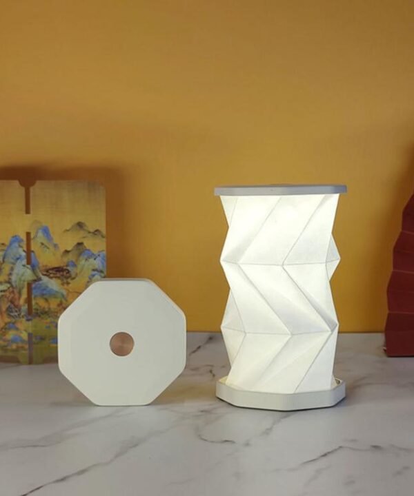 Mini Foldable Rotating Paper LED Lantern Night Light, White, Flying Apsaras, Flowers, Starry Night, Science Fiction, Black Character, Bamboo, Yellow Green, Forest Leaf, Deer, Cherry Blossoms