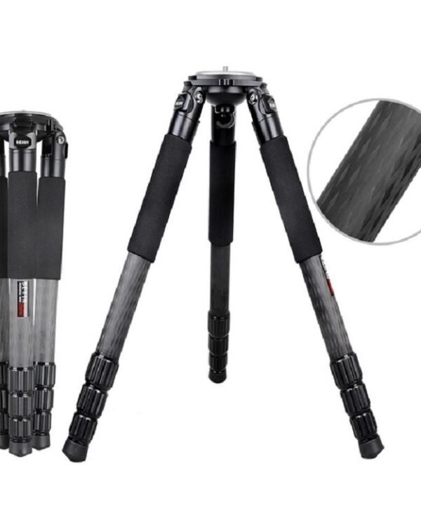 BEXIN ST424C Rugged Camcorder Photographic Carbon Fiber Big Tripod, Max Tube: 40mm