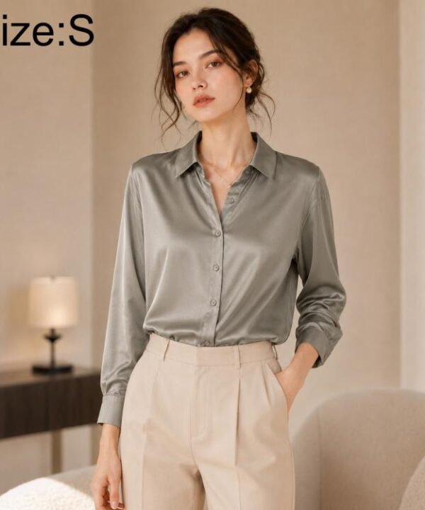 Vintage Hong Kong-Inspired Style Women Long Sleeve Shirt, S, M, L, XL, 2XL, 3XL