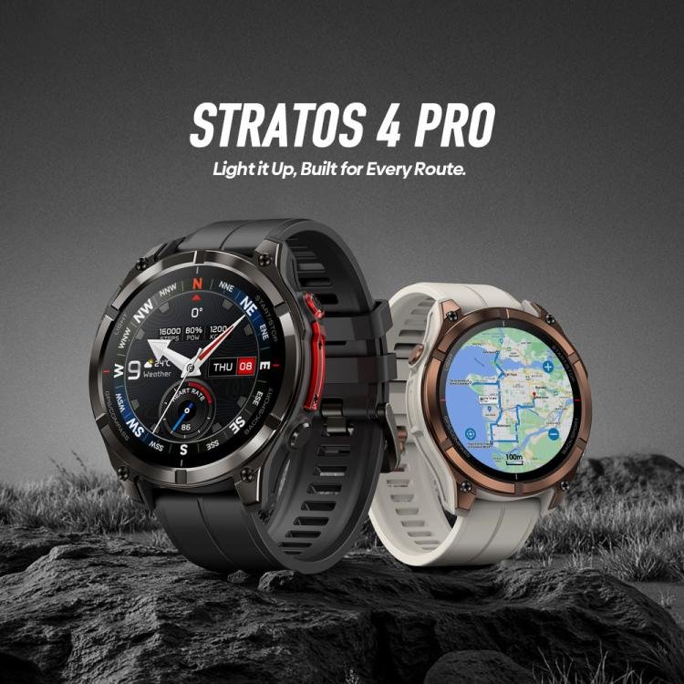 Zeblaze Stratos 4 Pro Rugged Outdoor GPS Smart Watch 1.43 inch Screen 5 ATM & IP69K Built-in Flashlight - Image 4