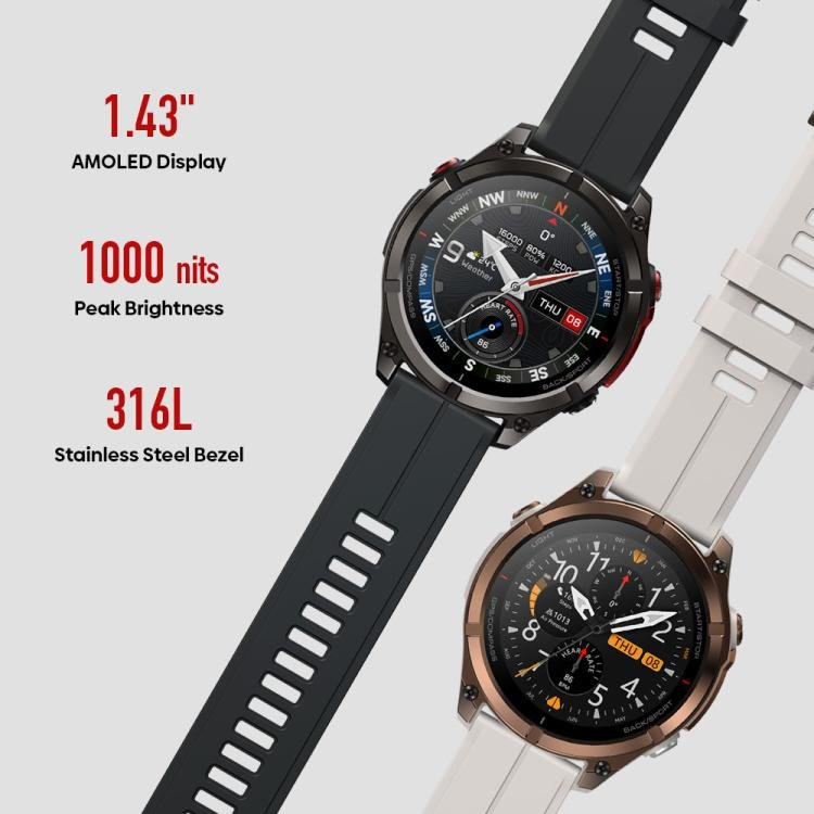 Zeblaze Stratos 4 Pro Rugged Outdoor GPS Smart Watch 1.43 inch Screen 5 ATM & IP69K Built-in Flashlight - Image 10