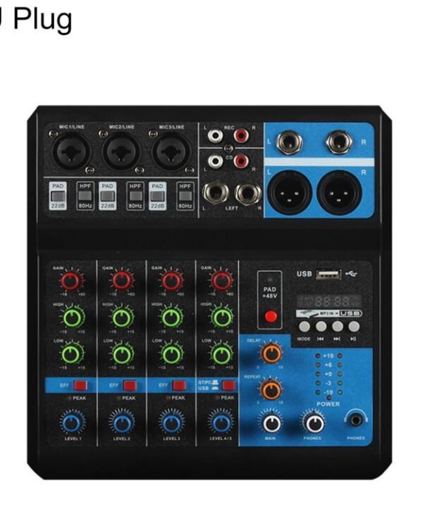 F-5A Multi-function Professional 5-way Recording Mixer Bluetooth Live Streaming Sound Card, EU Plug, UK Plug, US Plug