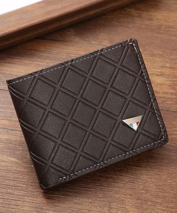 Men Geometric Print PU Leather Short Wallet